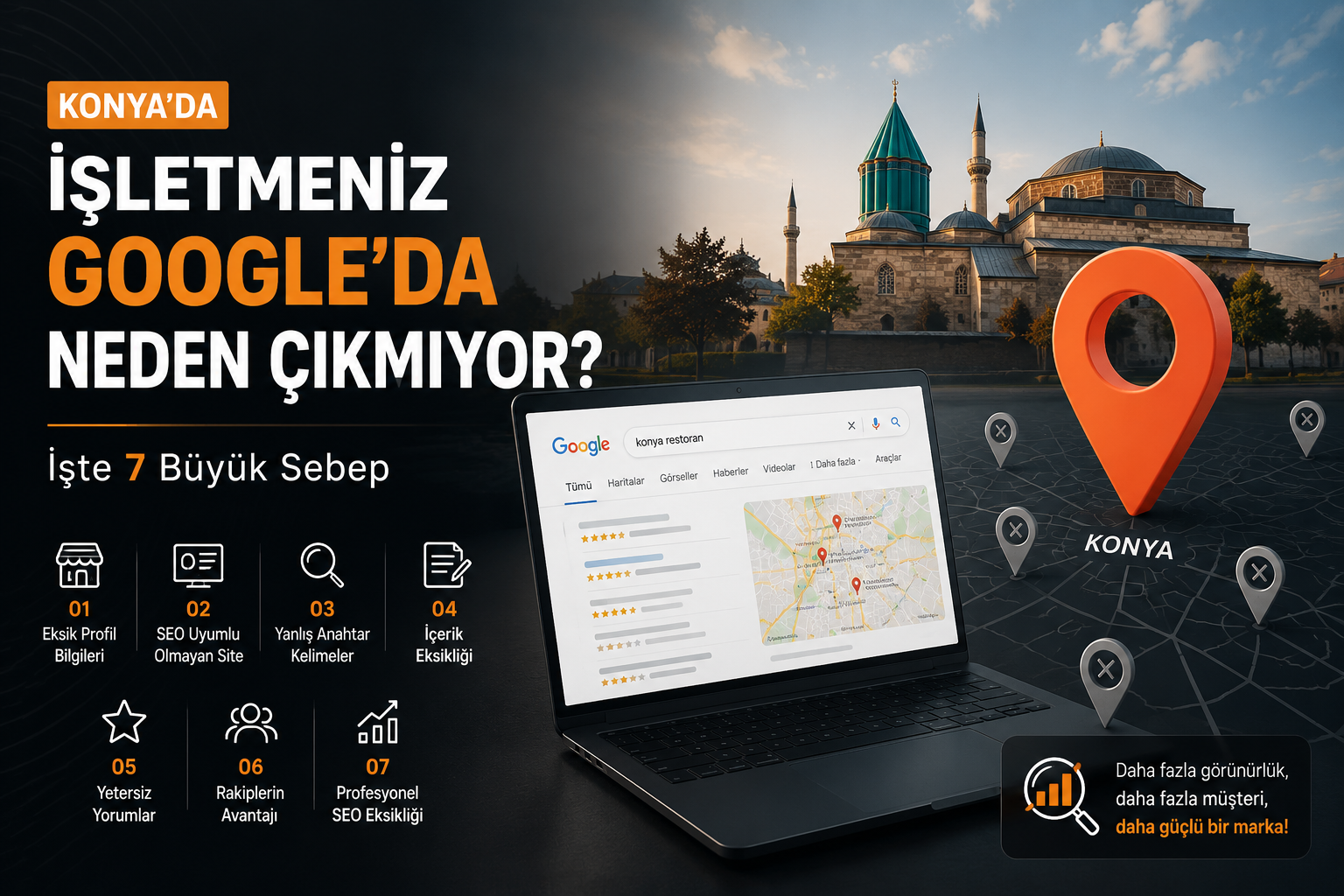 Konya'da İşletmeniz Google'da Neden Çıkmıyor? İşte 7 Büyük Sebep